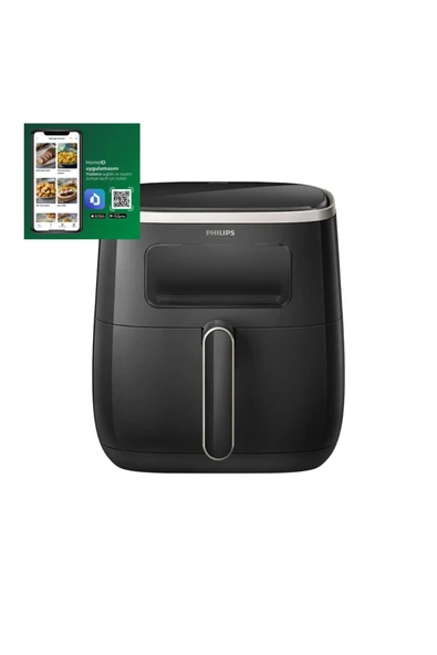 Philips  Ultra Premium Philips Airfryer, 5.6l Kapasiteli Hazne, Siyah, 2 Yıl Garantilidir