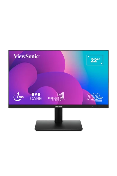 ViewSonic  21.5" VA220-H FULLHD 1MS 100HZ HDMI VGA SUPERCLEAR 3 KENAR ÇERÇEVESİZ MONITOR