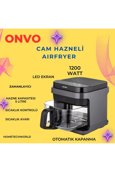 ONVO  5 LT Cam Airfy Fritöz