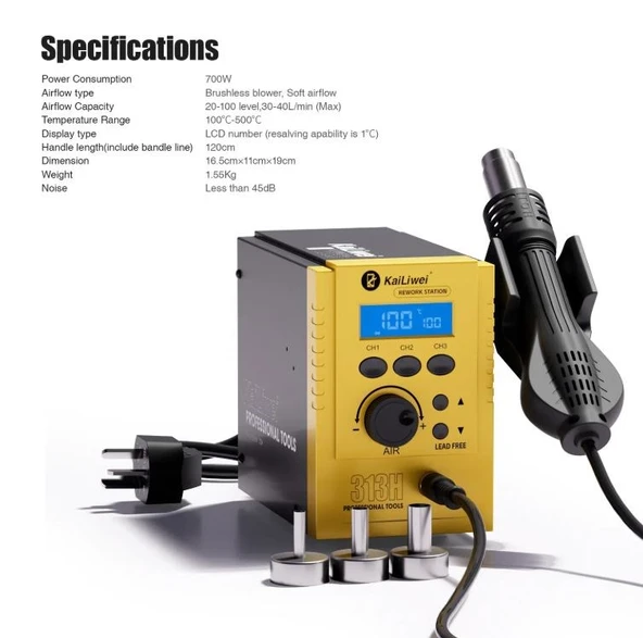 Kailiwei 313H 700w Sıcak Hava İstasyonu - Resim 2