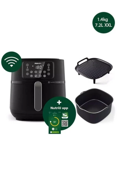 Philips  Airfryer 5000 Serisi Xxl Connected Hd9285/96 Wi-fi Pişirme Tepsisi Ve Izgara Plaka Hediyeli