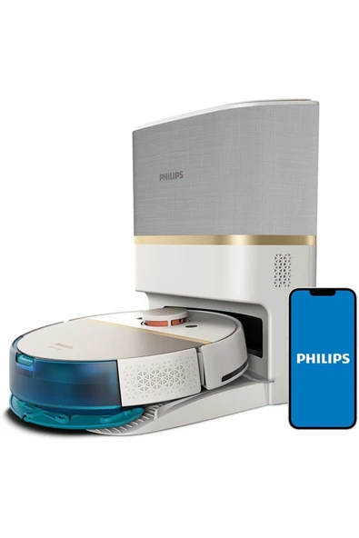Philips  ISLAK+KURU İstasyonlu Aqua 7000 Serisi Temizlik Robotu,5000 Pa  LiDAR, EPA11 Filtre , BEYAZ GOLD