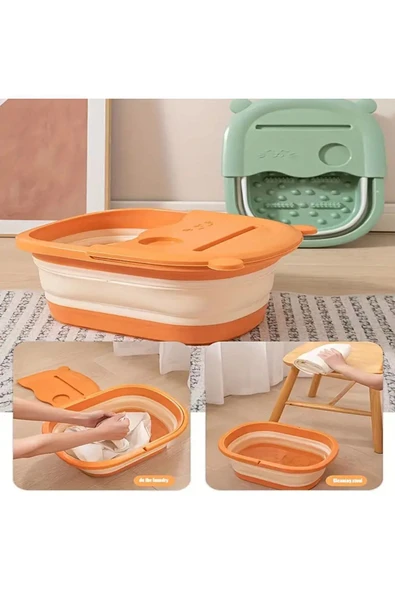 Masajlı Katlanır Ayak Bakım Leğeni Katlanır Pedikür Leğeni Ayak Yıkama Leğeni Katlanır Kova - 3