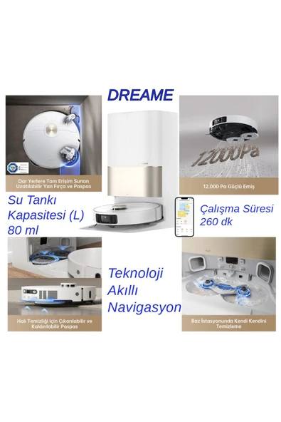 Dreame  Ultra Robot Süpürge Beyaz