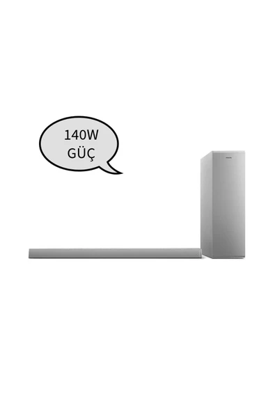 Philips  Ultra Premium Kablosuz Subwoofer'lı Soundbar 2.1  140W Güç