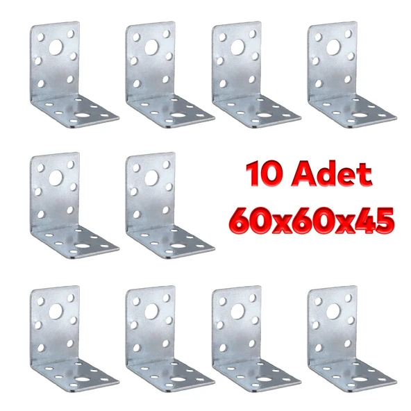 (10 ADET) Mobilya Eşya Dolap Duvara Sabitleyici Köşebent Bağlantı Aparatı L Demiri Gönye 60x60x45 Mm - Resim 4