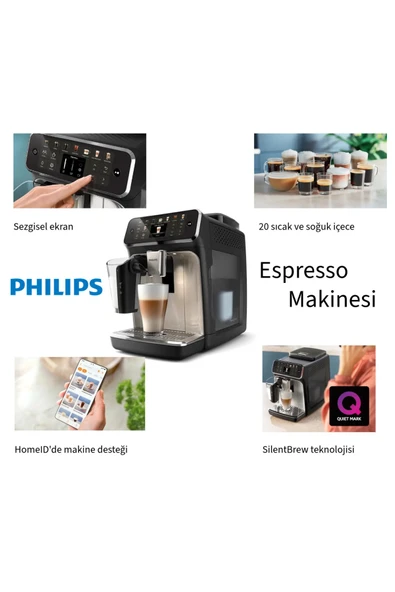 Philips  PHP Lezzetli, sıcak ve soğuk 20 farklı kahvenin tadını almanın en kolay yolu Tam Oto. Espresso Mak
