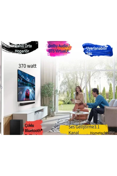 Samsung  Ortam Sesleri Dahili Orta Hoparlör Ile Sinema Deneyiminizi Geliştirin 3.1 Kanal 370w