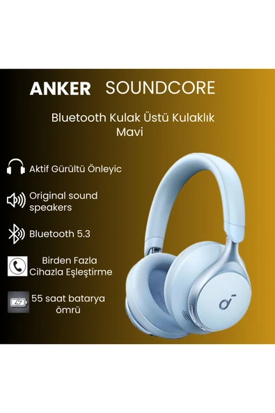 Anker Soundcore  Kulaklık İle Konfor Her Anlamda Sizinle ,Bluetooth Kulaklık -Mavi