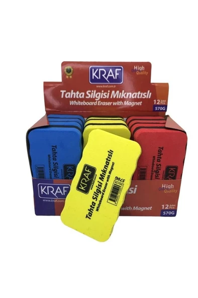 KRAF TAHTA SILGISI EVA MIKNATISLI 570G 12 LI
