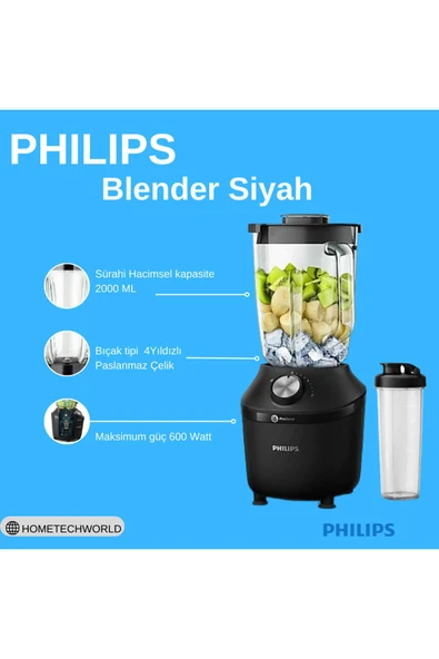 Philips  45 Saniyede Benzersiz Karışımlar Sunan Problend 600 W Blender