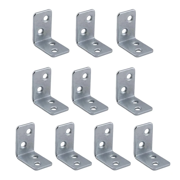 (10 ADET) Mobilya Eşya Dolap Duvara Sabitleyici Köşebent Bağlantı Aparatı L Demiri Gönye 30x30x20 Mm - Resim 2