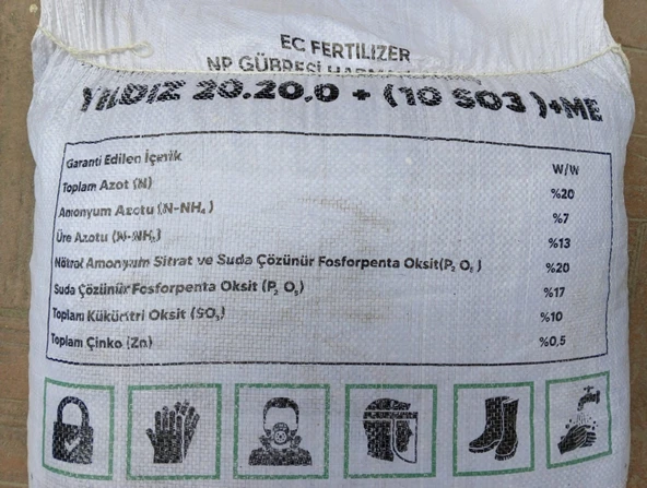 Kompoze Gübre 20-20-0+10SO3+ZN - (50 Kg) Azot, Fosfor, Kükürt ve Çinko İçerir. - 3