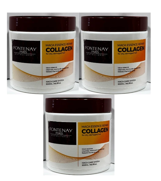 Fontenay Collagen Saç Maskesi & Buğday Proteinli 500 ml 3'Lü Set