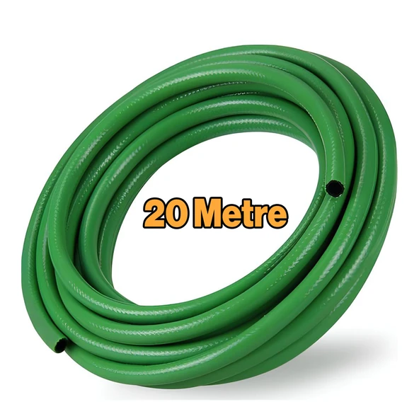 Termo Bahçe Hortumu 20 Metre Dayanıklı 3 Katlı Sağlam Çeşme Su Sulama Yıkama Hortum 12.5 mm 1/2" - Resim 4