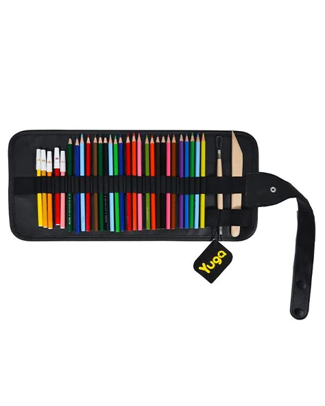 Yuga Suni Deri 36 Gözlü Rulo Kalemlik