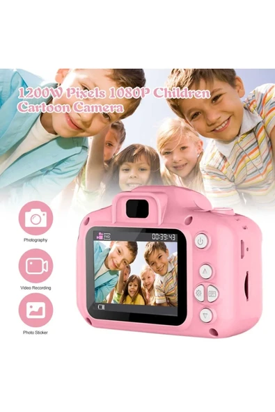 Mini 1080p Hd Kamera Çocuklar İçin Dijital Fotoğraf Makinesi 2.0 Inç Ekran (pembe)