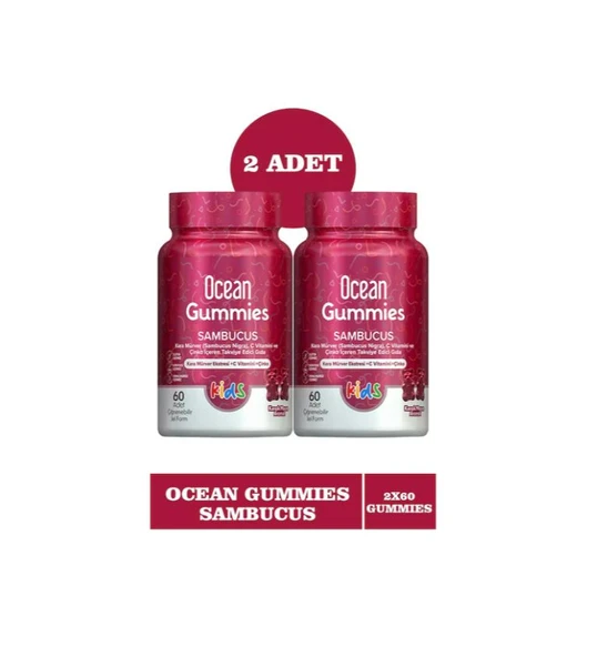 Ocean Gummies Sambucus 60 Adet Çiğnenebilir Jel Form 2 Adet - Resim 1