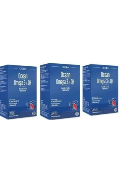 Ocean Orzax Omega 3 & Qh Takviye Edici Gida 30 Kapsül X 3 ürün görseli