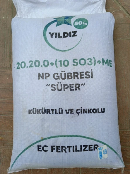 Kompoze Gübre 20-20-0+10SO3+ZN - (50 Kg) Azot, Fosfor, Kükürt ve Çinko İçerir.