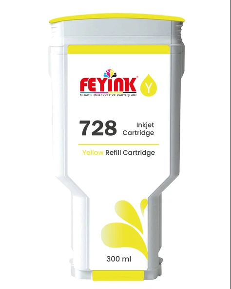 Feyink HP 728 Yellow 300 ml. Sarı  Orijinal Mürekkep Dolumlu Feyink Kartuş ürün görseli