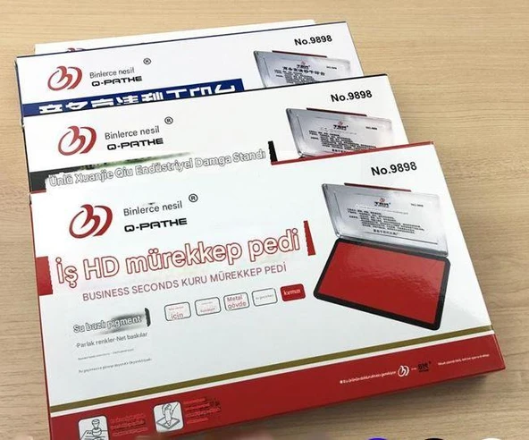 El Istampası Büyük Boy 225*130mm Mavi Mürekkep Pedi  9898 - Resim 2