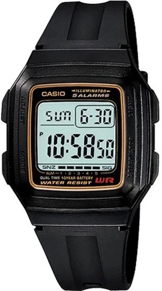 CASIO F-201WA-9ADF SİYAH SİLİKON KORDON DİJİTAL ERKEK KOL SAATİ