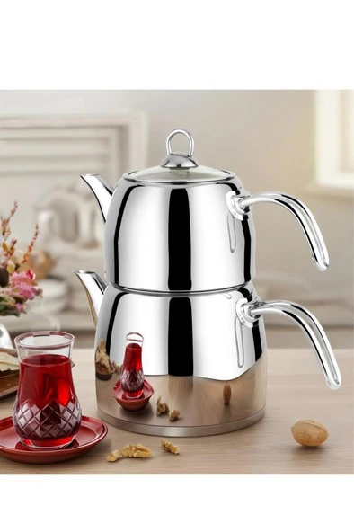 Yonca Lines L-3084 Yıldız Aile Boy Çelik Çaydanlık