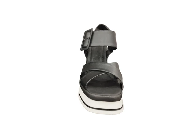 Ventes 111171Z 8 cm Kalın Topuklu Önü Açık Yumuşak İç Pedli Günlük Kadın Tek Bant Sandalet - 3