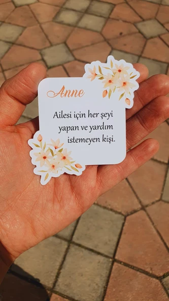 Mother's Day -Anneler Günü Tebrik Kartı 4 Lü Özel Kesim Kartlar-ANNE-03 - 6