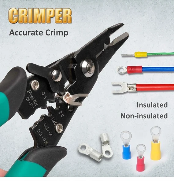 Proskit CP-419 Çok Fonksiyonlu Kesme Sıyırma ve Sıkma Pensesi - 4
