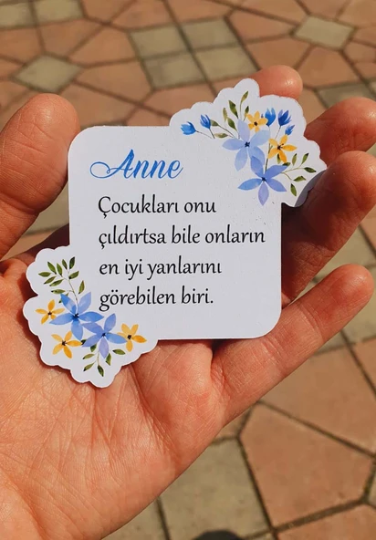 Anneler Günü Tebrik Kartı 4 Lü Özel Kesim Kartlar-ANNE-002 - Resim 6