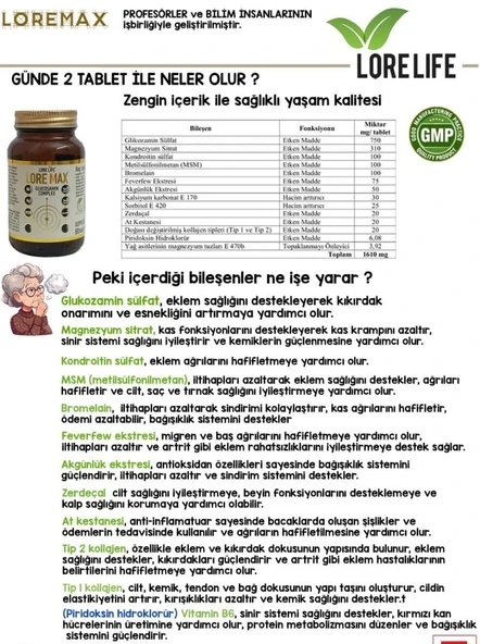 LORE MAX GLUKOZAMİN COMPLEX 60TB - 2