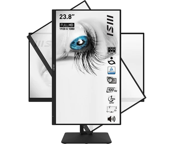 Msı 23.8" Pro Mp242ap 1920x1080 (fhd) 16:9 Flat Ips 100hz 1ms Adaptıve-sync Pıvot Monıtor