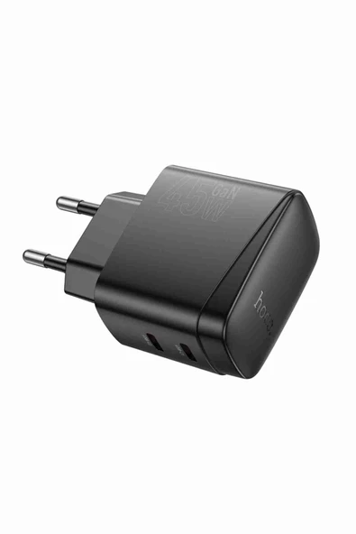 Hoco CS62A Bright 45W 2 Adet Type-C Çıkışlı Ekstra Type-C to Type-C Kablolu PD Hızlı Şarj Aleti - Resim 7