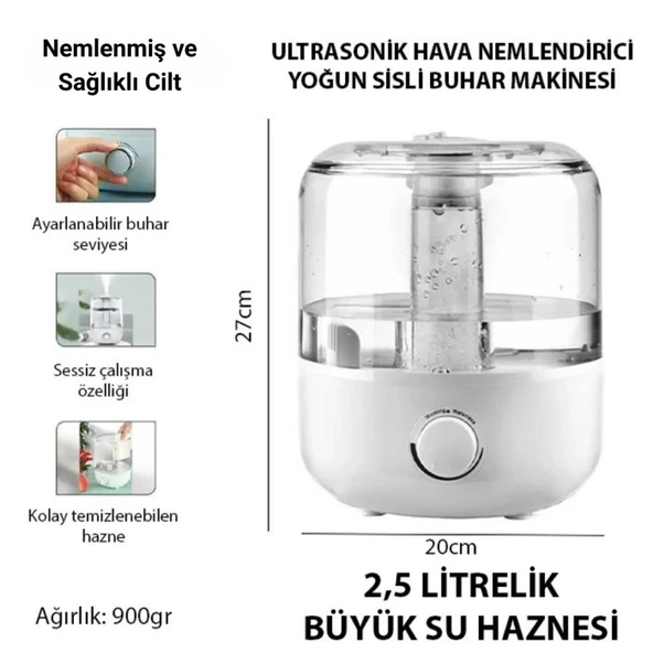 Coofbe Döner Nozzle Ayarlanabilir Buharlı Otomatik Kapanan 2.5Litre Buhar Makinası Hava Nemlendirici - 3