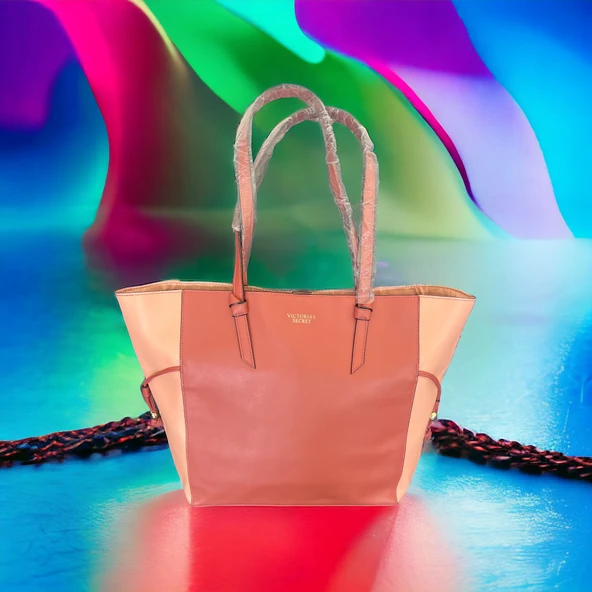 Victoria's Secret Şeftali Renk-Tote-Büyük Boy-günlük Ve Gece-Trent-Kol Çantası - 4