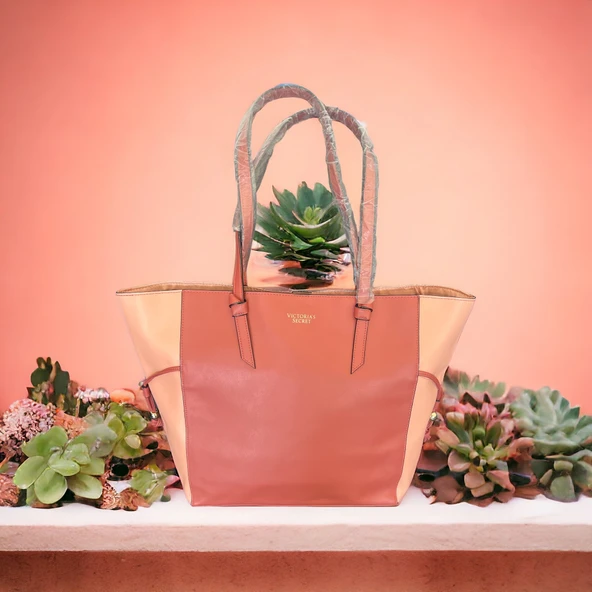 Victoria's Secret Şeftali Renk-Tote-Büyük Boy-günlük Ve Gece-Trent-Kol Çantası - 1
