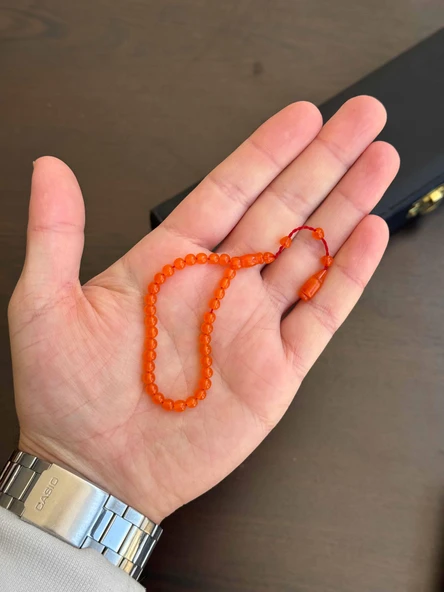 Parmak Boy 4 mm Usta İşi Sıkma Kehribar Tesbih