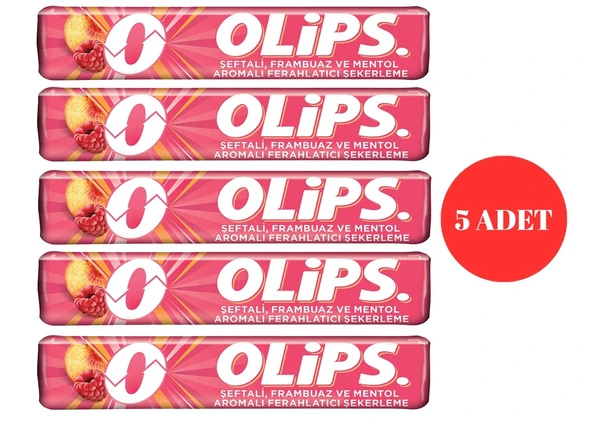 Olips Şeftali Frambuaz ve Mentol Aromalı Bonbon Şekerleme 28 g (5 ADET) - 2