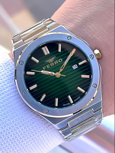 Ferro Çelik Kordon Nişan Ve Damat Saati Olarak ITALIAN DESIGN 3 Atm Erkek Kol Saati EFM40147-A1