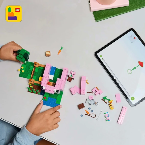 LEGO Minecraft Yavru Domuz Evi 21268 – 7 Yaş ve Üzeri Çocuklar için Kahraman Figürü, Yaratıklar ve Orman Biyomu İçeren Ç - 3