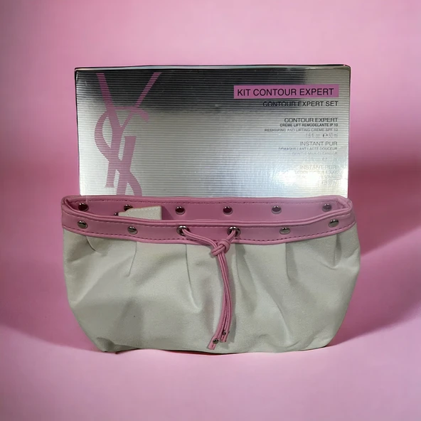Yves Saint Laurent krem renk Makyaj çantası uzunluk 24 derinlik 12  Vintage - 2