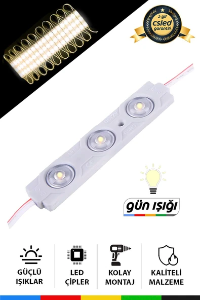 CSled  DC12V 1.5W Gün Işığı LED Modül 100 Adet Su Geçirmez Yapışkanlı Reklam Tabelası Dekoratif Işık