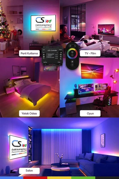 CSled  RGB Dokunmatik Şerit LED Kumanda & Kontrol Cihazı – 36A, 12/24V, RF Uzaktan Kumanda - 2