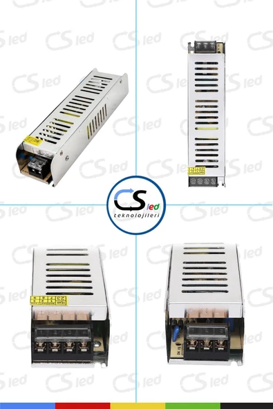 CSled  12V 10 Amper 120 Watt Metal Dar Kasa Fansız Adaptör – Sessiz ve Güçlü Güç Kaynağı - 4