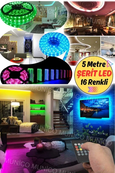 Gaggani  RGB LED Şerit Işık 5M - Ev Sineması ve Parti Aydınlatması için Harika Seçenek RGB Renk Değiştiren - 1