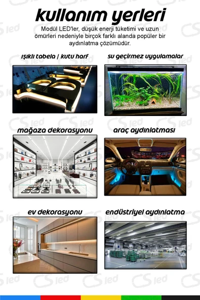 CSled  DC12V 1.5W Yeşil LED Modül 1 Adet Su Geçirmez Yapışkanlı Reklam Tabelası Dekoratif Işık - 2