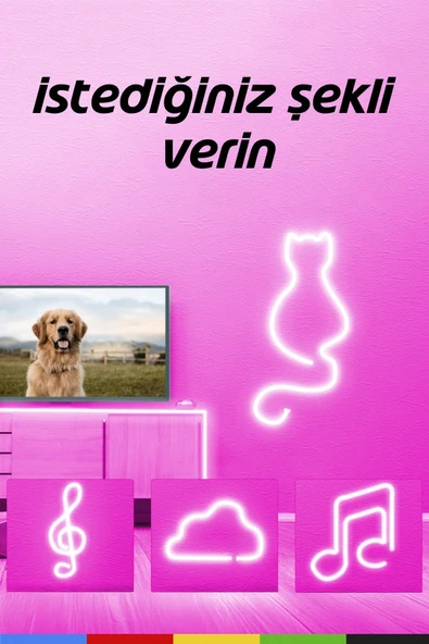 CSled  12V İç ve Dış Mekan Pembe Neon LED Şerit – 50 Metre Esnek Silikon Neon  (1 cm’de Bir Kesilebilir) - 6