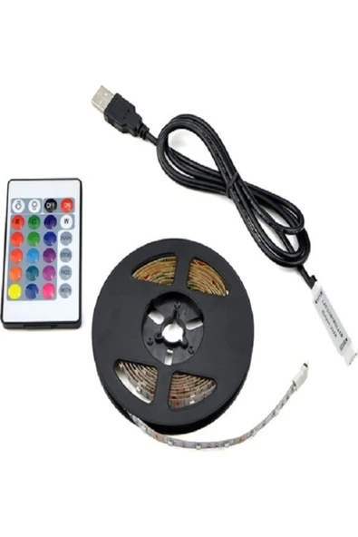 Moonix  Tv Arkası Uzaktan Kumandalı RGB Led Şerit Aydınlatma Seti 16 Renk 1-3-5 Metre Seçenekleri - 5